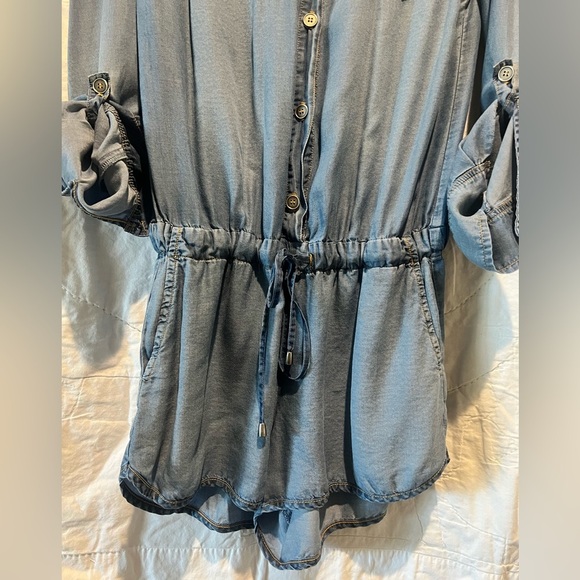 Splendid Super Soft Denim Button-Up Romper Sz:Med - Picture 7 of 13
